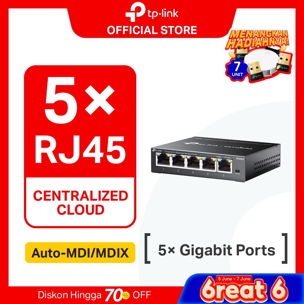 TP-Link Omada ES205G | 5-Port Gigabit | Easy Managed Switch | Centralized Cloud Management