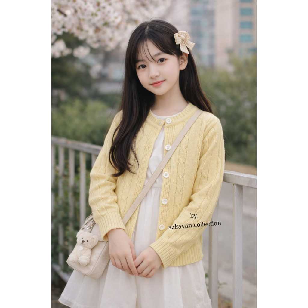 Marina Best Quality Cardigan Sweater Rajut Anak Umur 8-12 tahun/ Atasan anak perempuan