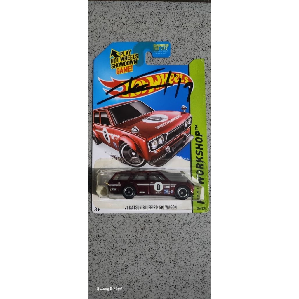 Hotwheels super treasure hunt datsun wagon sign jun imai
