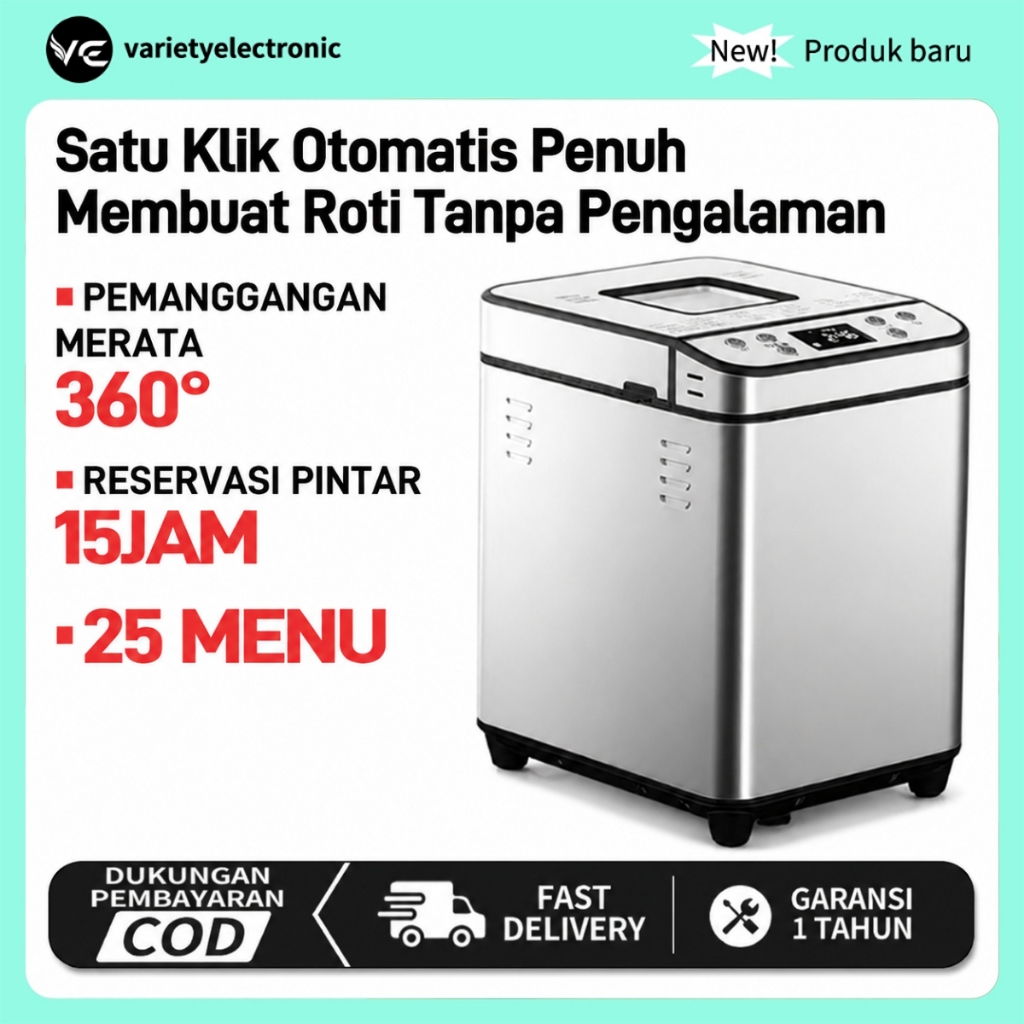 Breadmaker Mesin Pembuat Roti 1kg 700W / Breadmaker Otomatis Kapasitas 1kg
