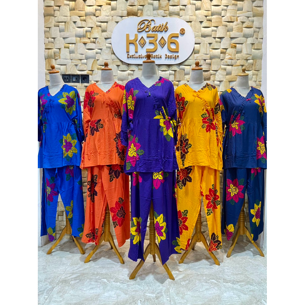 SETELAN JUMBO AIRIN LD 120 – Oneset / Setelan Batik Jumbo Cap Motif Sunan Adem & Nyaman | Setelan Wa