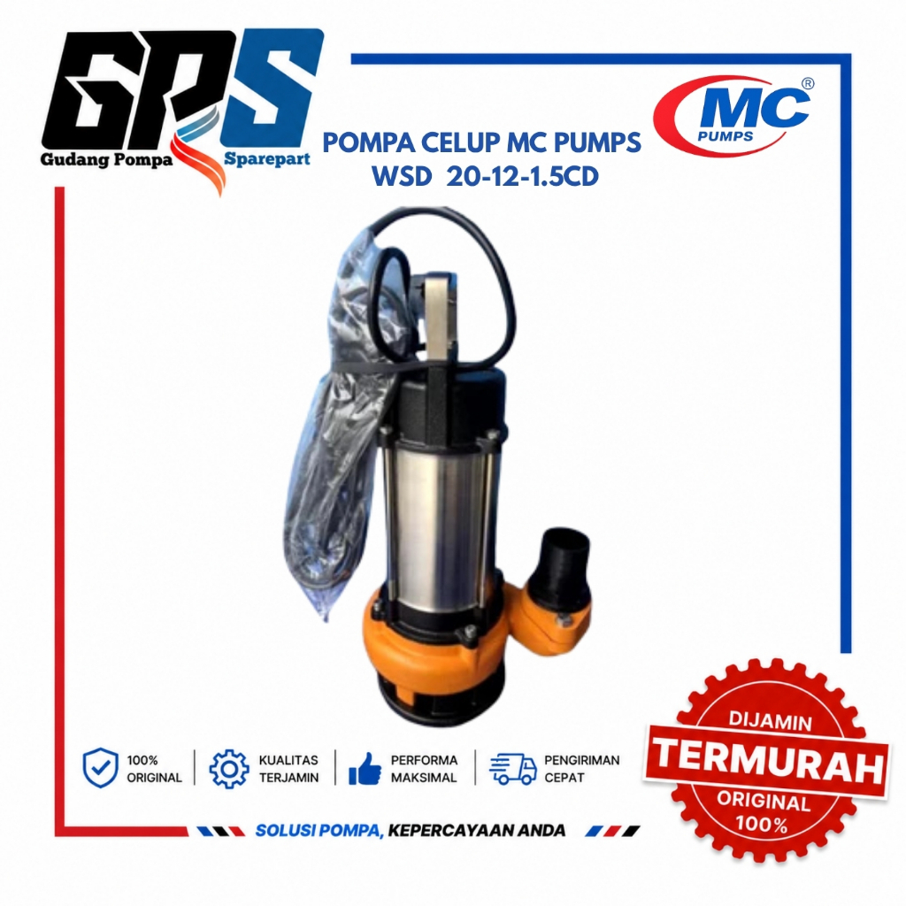 [POMPA CELUP] MC PUMPS WSD 20-12-1.5CD untuk air bersih/kotor