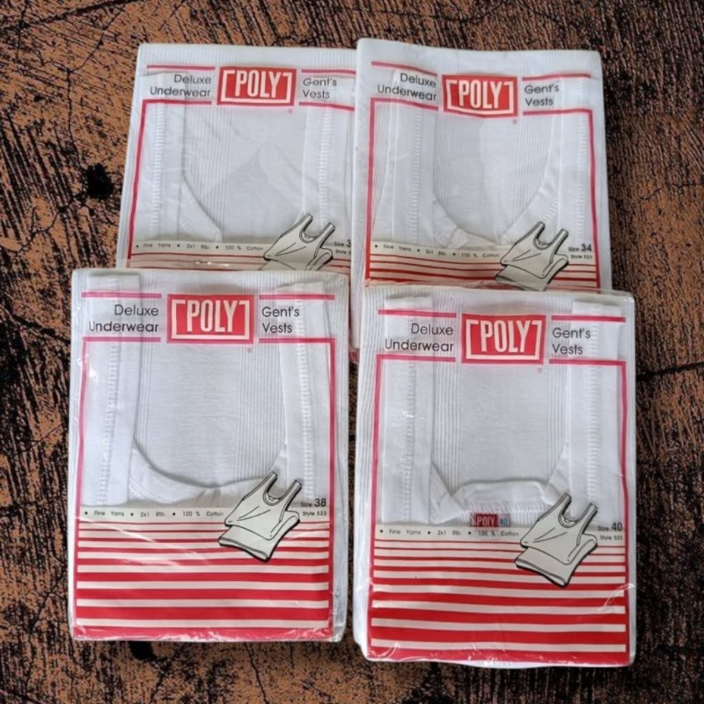 (6 Pcs) Singlet Pria POLY ORIGINAL