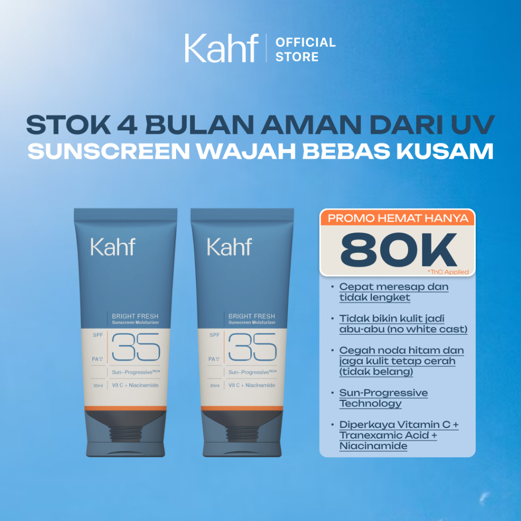 NEW ARRIVAL! Kahf Twin Pack Sunscreen All Series Bright Fresh & Acne Calming Sunscreen Serum SPF 50 