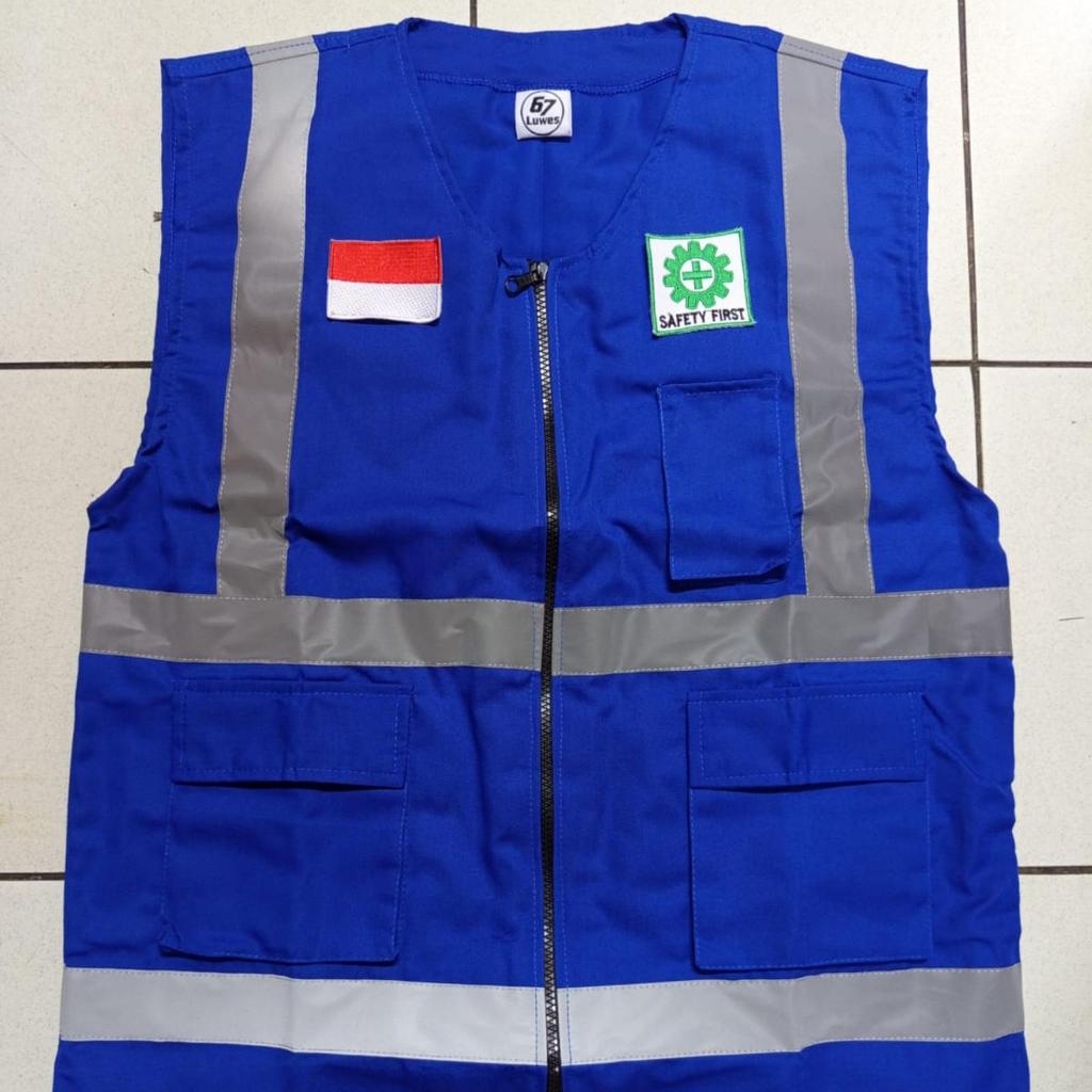 Rompi proyek safety drill / safety vest rompi safety - BIRU BCA