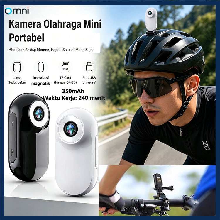 1080P HD Mini Kamera Aksi Kamera Portabel Magnetik Untuk Berkendara Sepeda Motor Untuk Vlog Luar Rua