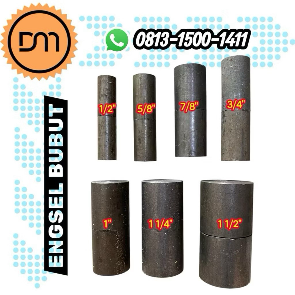 DM - [PCS] Engsel bubut besi pagar / Engsel bubut pintu besi