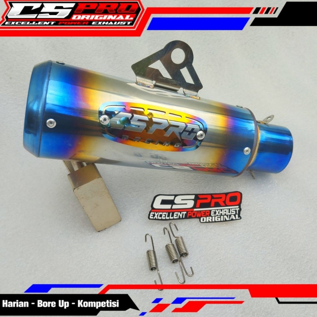 KNALPOT ORIGINAL CS PRO RACING SILINCER ONLY INLET 51MM model short model terbaru dari cs Pro racing