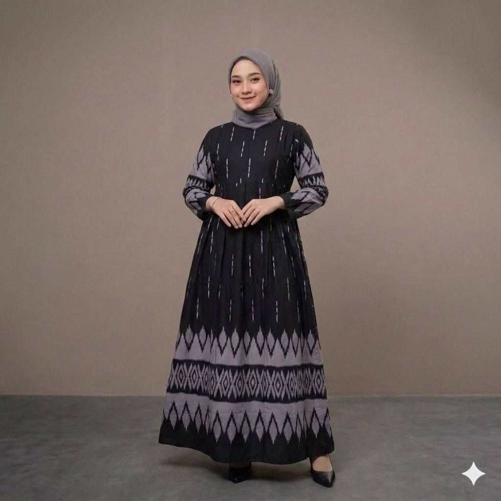 Gamis Batik Wanita Model Nagita Gamis Batik Terbaru Motif Kalem Batik Wanita Kekinian