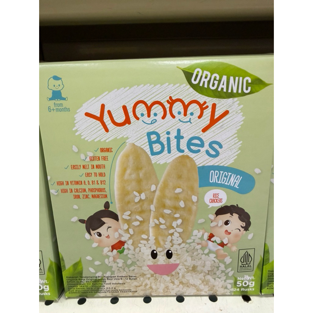 YUMMY BITES ORGANIC RICE CRACKERS ORIGINAL. YUMMY BITES ORGANIC RICE CRACKERS CARROT. YUMMY BITES OR