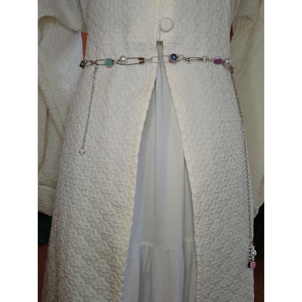 [Y2K STYLE] Ikat Pinggang Rantai Wanita Chain Belt Korea Aesthetic / Sabuk Rantai Peniti Kancing Mut