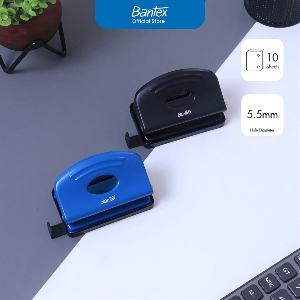 Bantex Paper Punch / Pelubang Kertas Untuk 10 Halaman BD6201