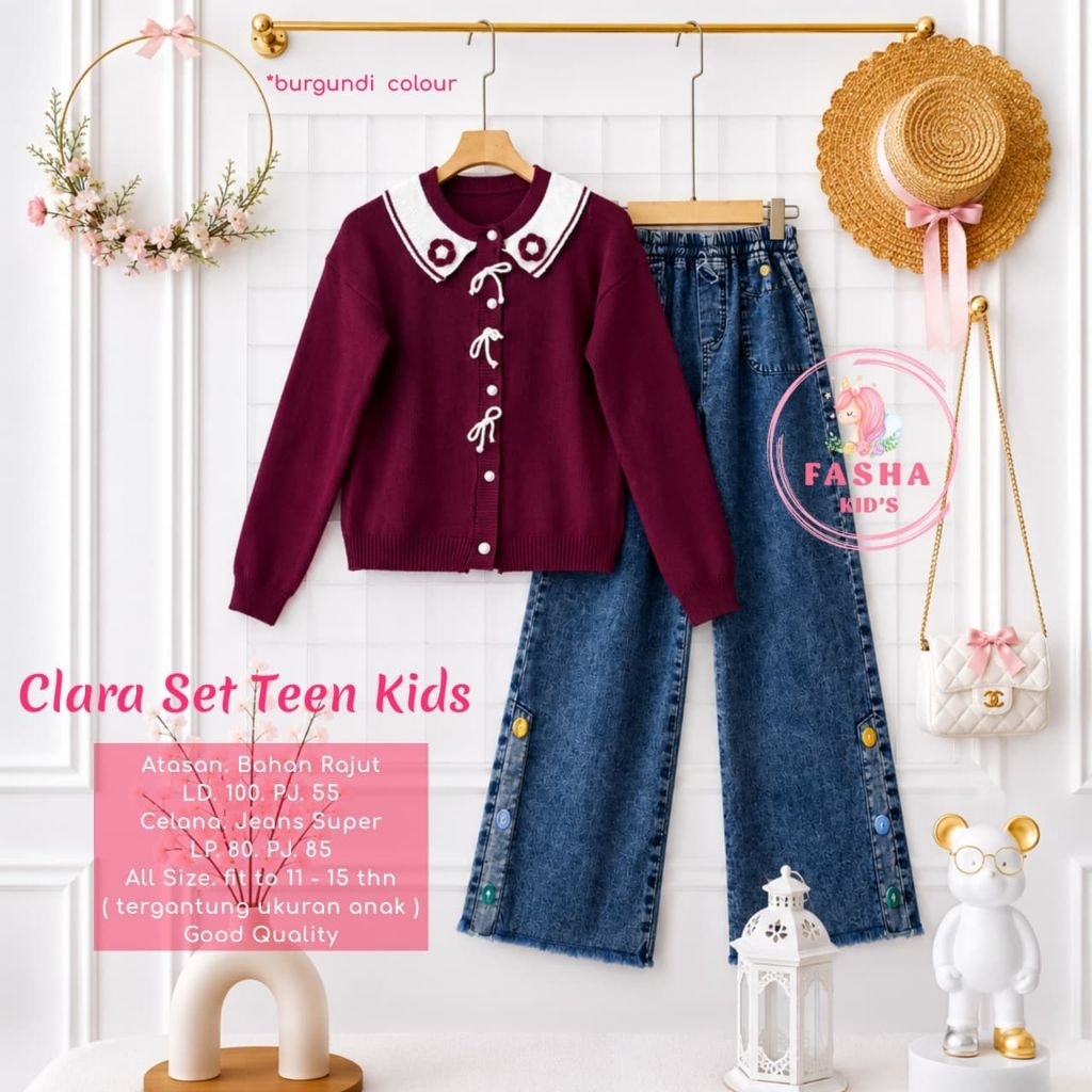 COD set Puspita// set Clara / setelan rajut premium ORI fasha kids