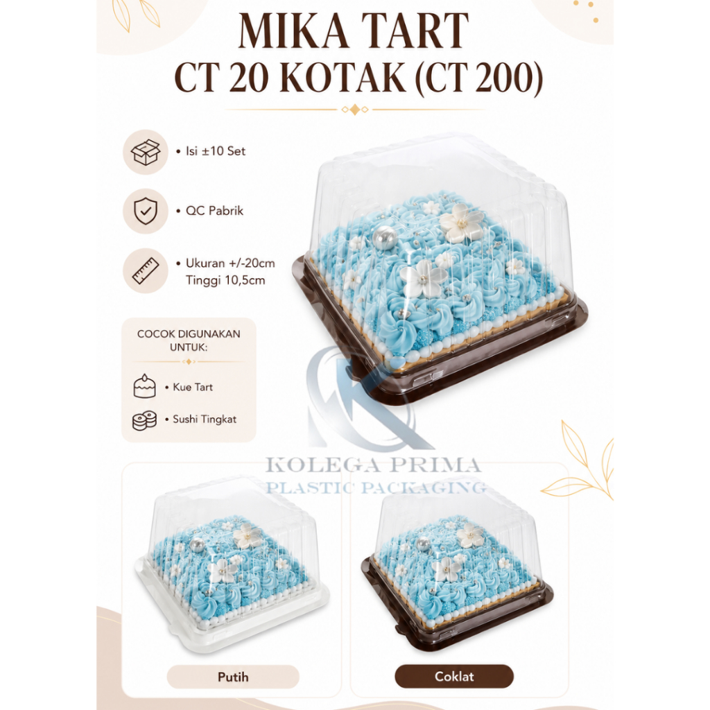 MIKA KUE TART 20CM/ CT 20 KOTAK/ MIKA TART BLACKFOREST/ CT 200/ MIKA KUE MURAH ISI +/-10PCS