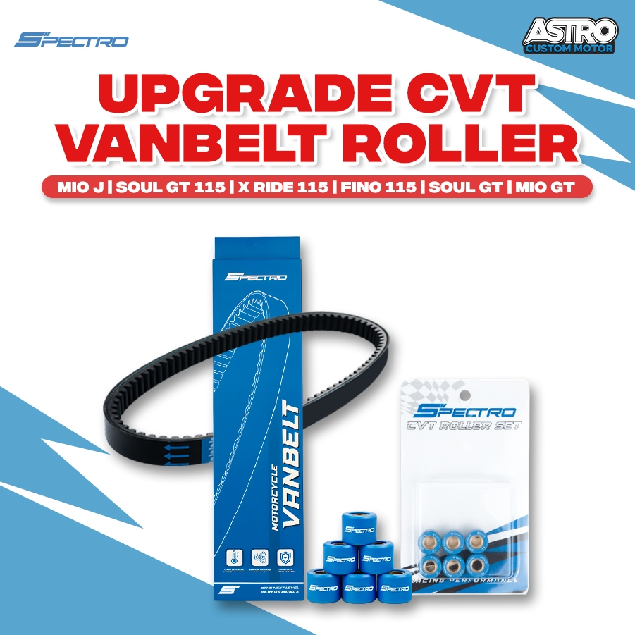 Paket Vanbelt + Roller Spectro Mio J Mio GT Xride Soul GT Fino Fi 115 Roler Vbelt Upgrade CVT Racing