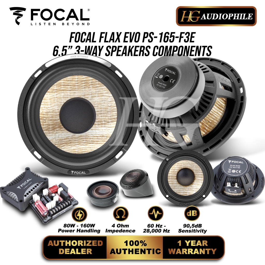 Focal Performance Flax PS 165 F3E Speaker 3 Way Mobil Component Kit