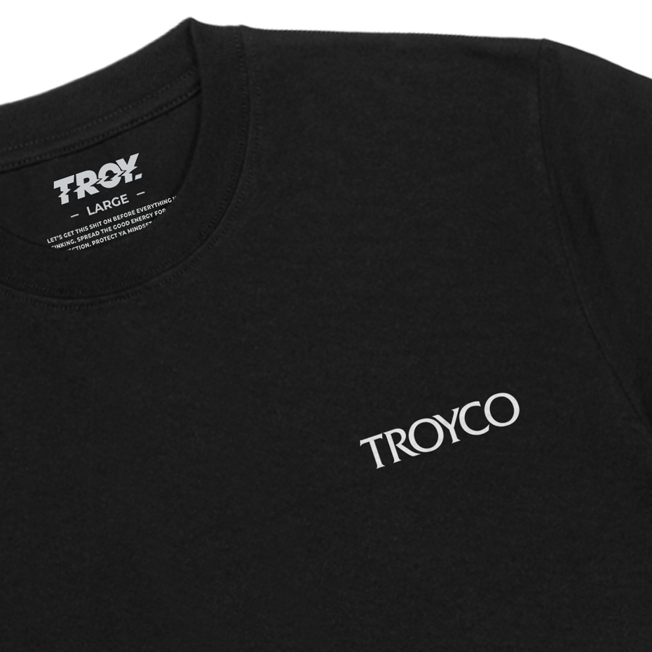 TROY COMPANY Kaos Pria Lengan Pendek Hitam - Swirled Tshirt Black MTD 3631