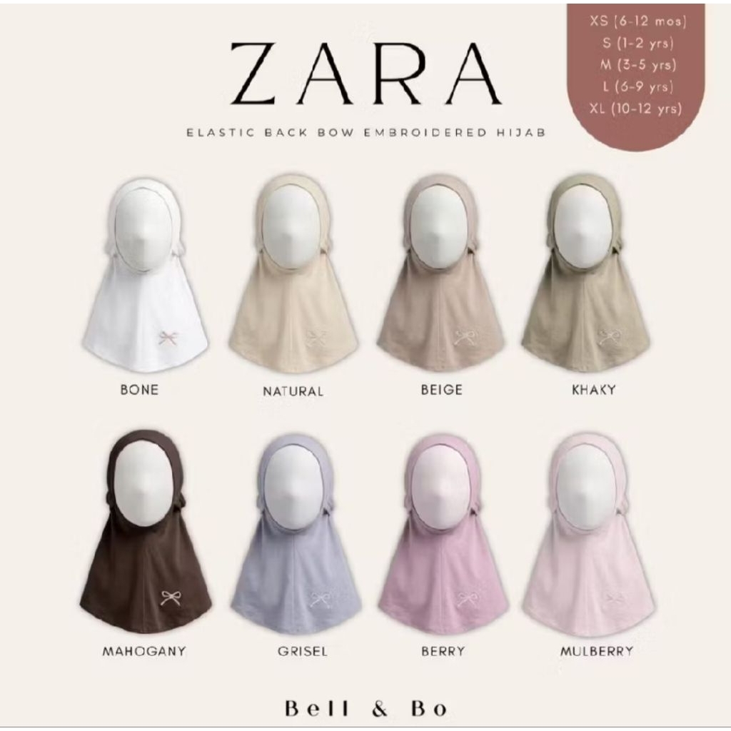 BELL & BO | BELL & BO ZARA | HIJAB ANAK MURAH | JILBAB ANAK