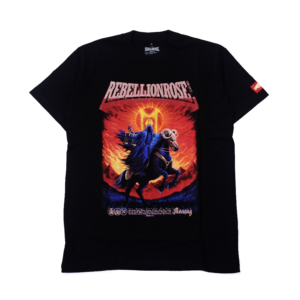 REBELLION ROSE - MENANG - TSHIRT - BLACK