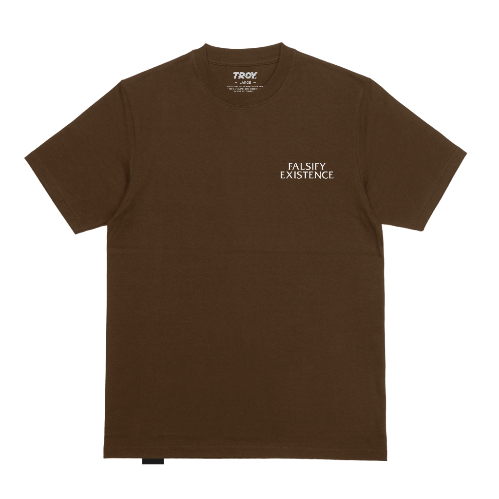TROY COMPANY Kaos Pria Lengan Pendek Coklat Toffee - Falsify Exis Tshirt Toffee MTD 3633
