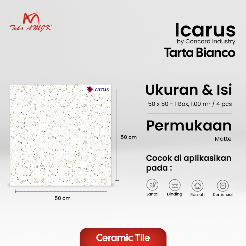 Keramik Icarus 50x50 Tarta Bianco