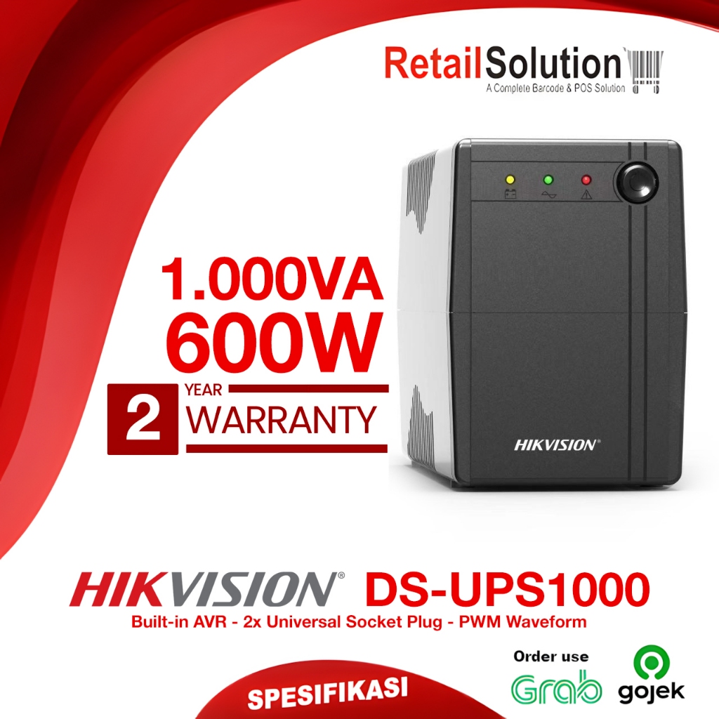 UPS Stabilizer AVR 1000VA / 600W 600 Watt - Hikvision DS-UPS1000 UPS 1000