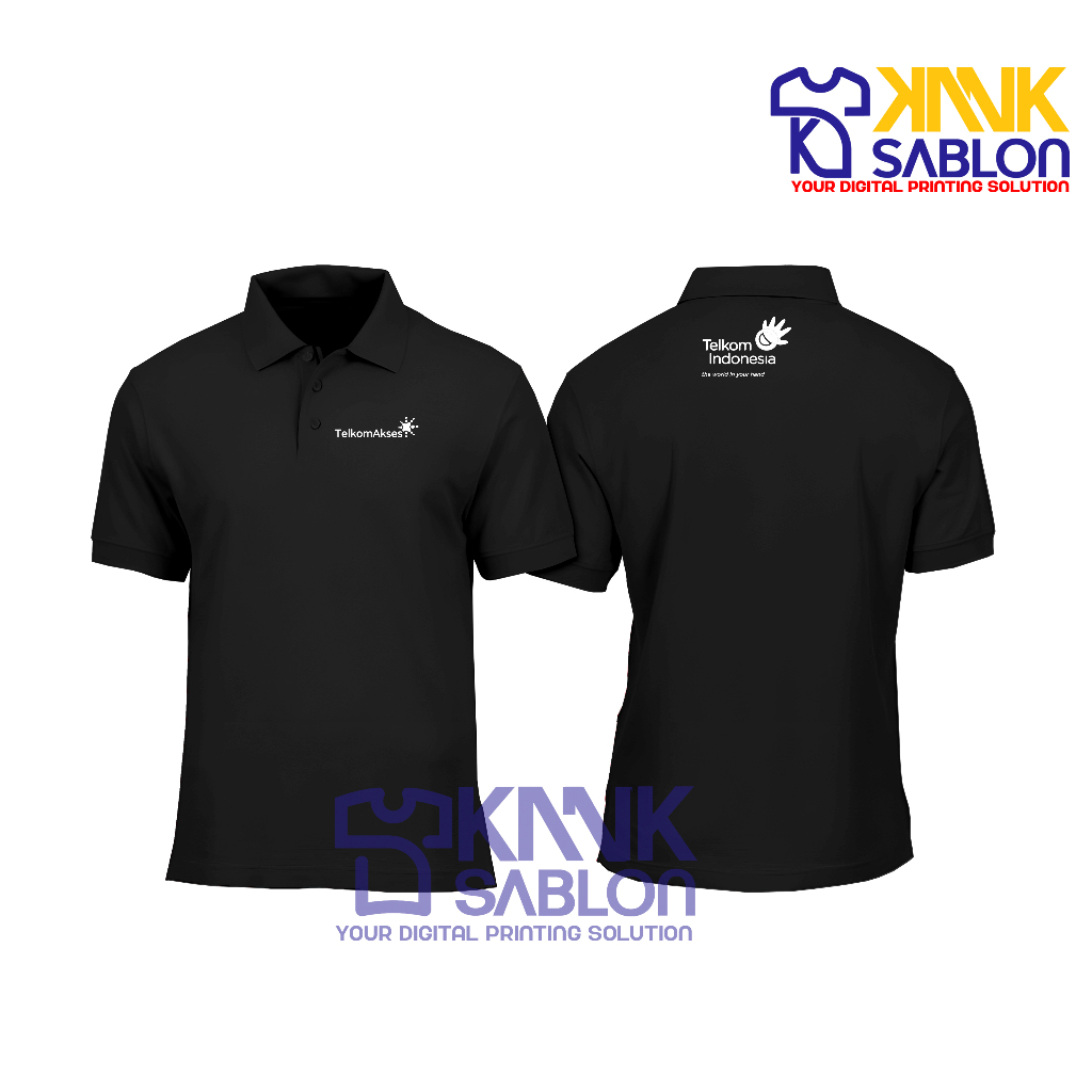 Poloshirt TELKOM - Kaos Polo TELKOM INDONESIA - Baju Berkerah TELKOM INDONESIA - Kanksablon