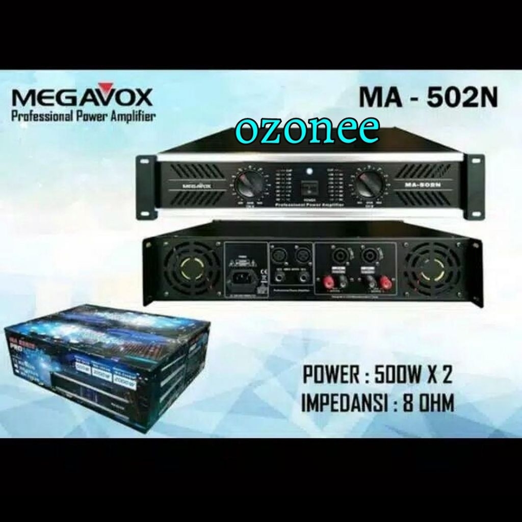 Power Amplifier Megavox MA-502 / MA502 / MA 502 Original 500 Watt X2