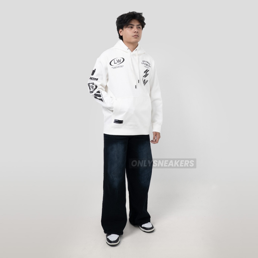 LIFEWORK KOREA ARTWORK HIDEWAY HOODIE WHITE