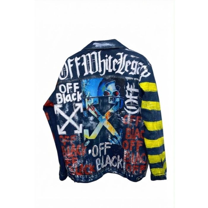 Jaket Denim Off White Streetwear