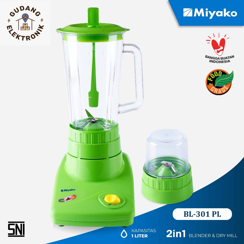 Miyako Blender 2 in 1 BL 301 PL / BL-301 PL / BL301PL [Garansi Resmi]