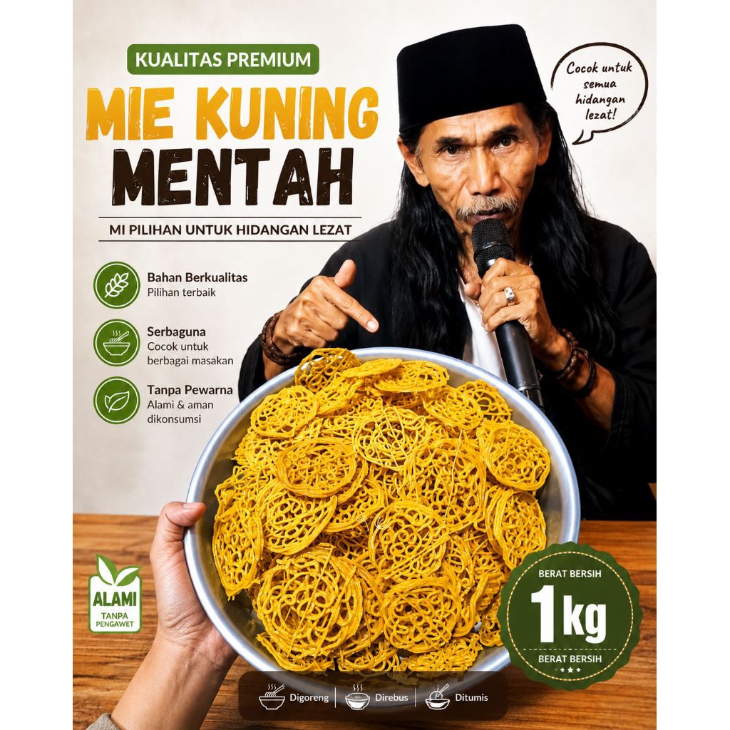 Kerupuk Mie kuning mentah 1kg - Keriting