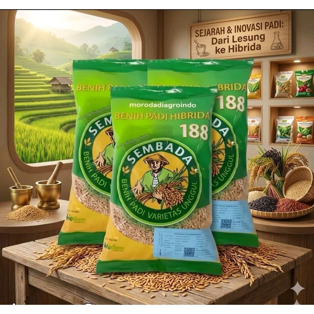 (5KG)BENIH BIBIT PADI HIBRIDA SEMBADA 188 ORIGINAL