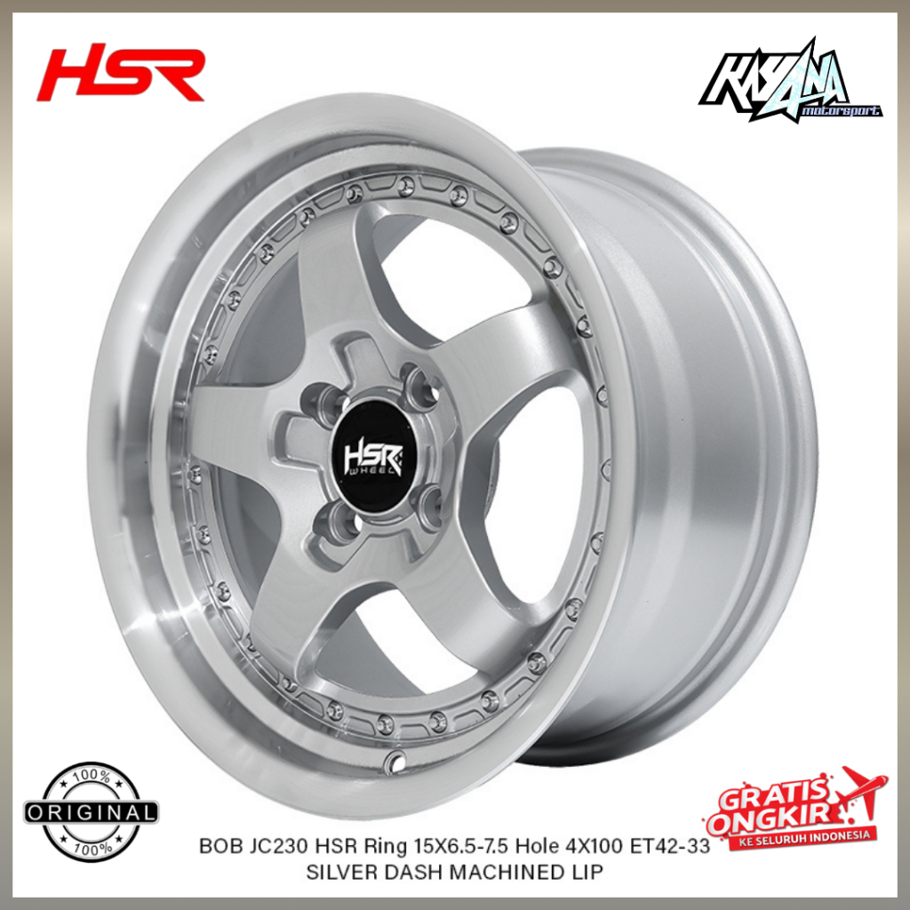 Velg TE37 Racing R15 HSR BOB original Pcd 4x100/114 black  khusus mobil brio jazz xenia livina kijan