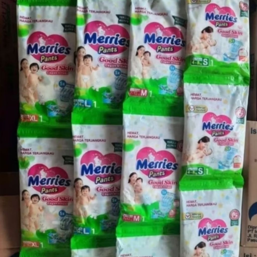 [Pempers] Popok Merries Renceng - 6 sachet Ukuran S-M-L-XL