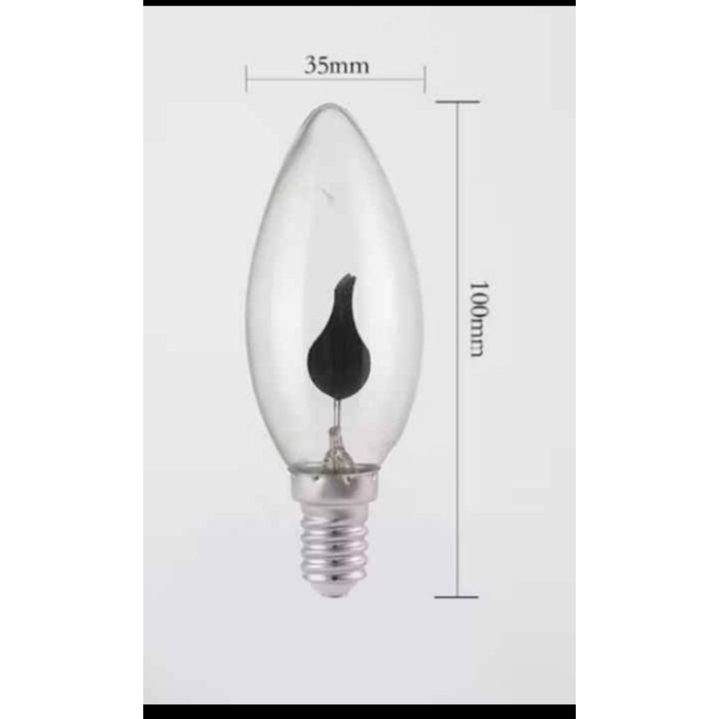 Bohlam lampu 3 Watt nyala lampu seperti api lilin