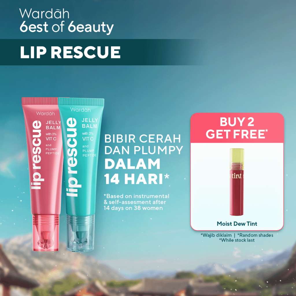 WARDAH Lip Balm Lip Rescue Jelly Balm Dusty Rose - Lip Therapy, Hydrating - Mencerahkan Bibir, Bibir