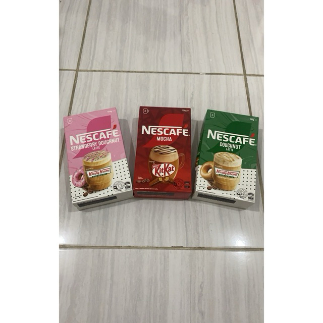 nescafe pack isi 8 mocha kitkat strawberry doughnut latte krispy kreme spesial series