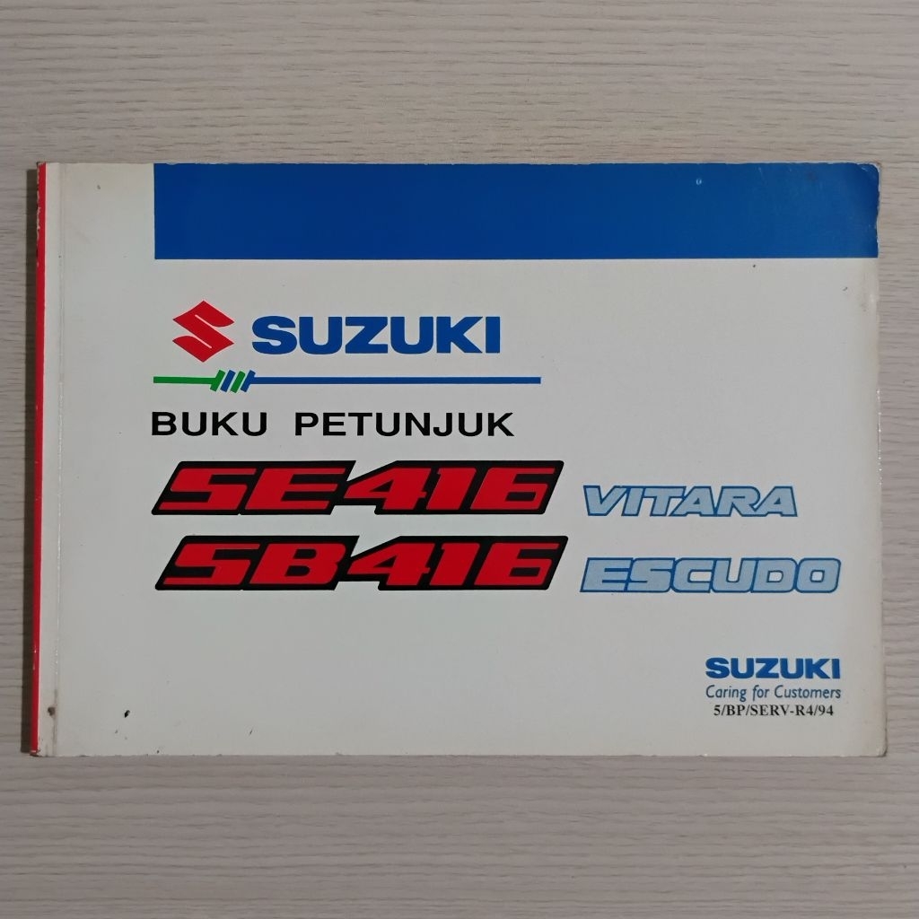 Buku Petunjuk Pedoman Manual Suzuki Vitara Escudo SE416 SB416