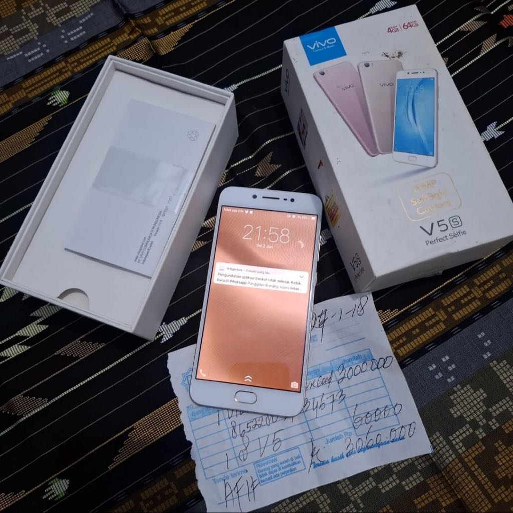 Vivo V5s 4/64gb Fullset Second Istimewa