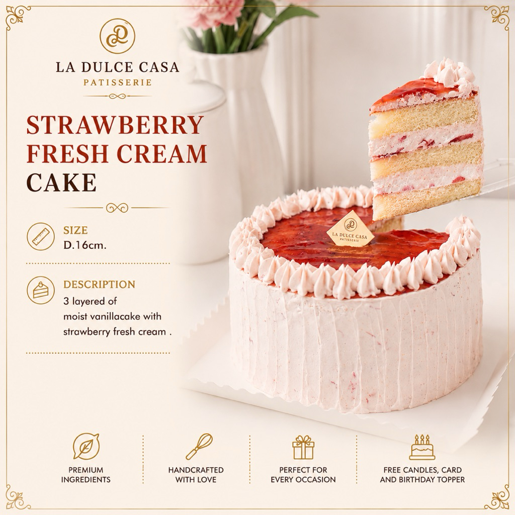 Fresh cream cake tart/ Kue tart