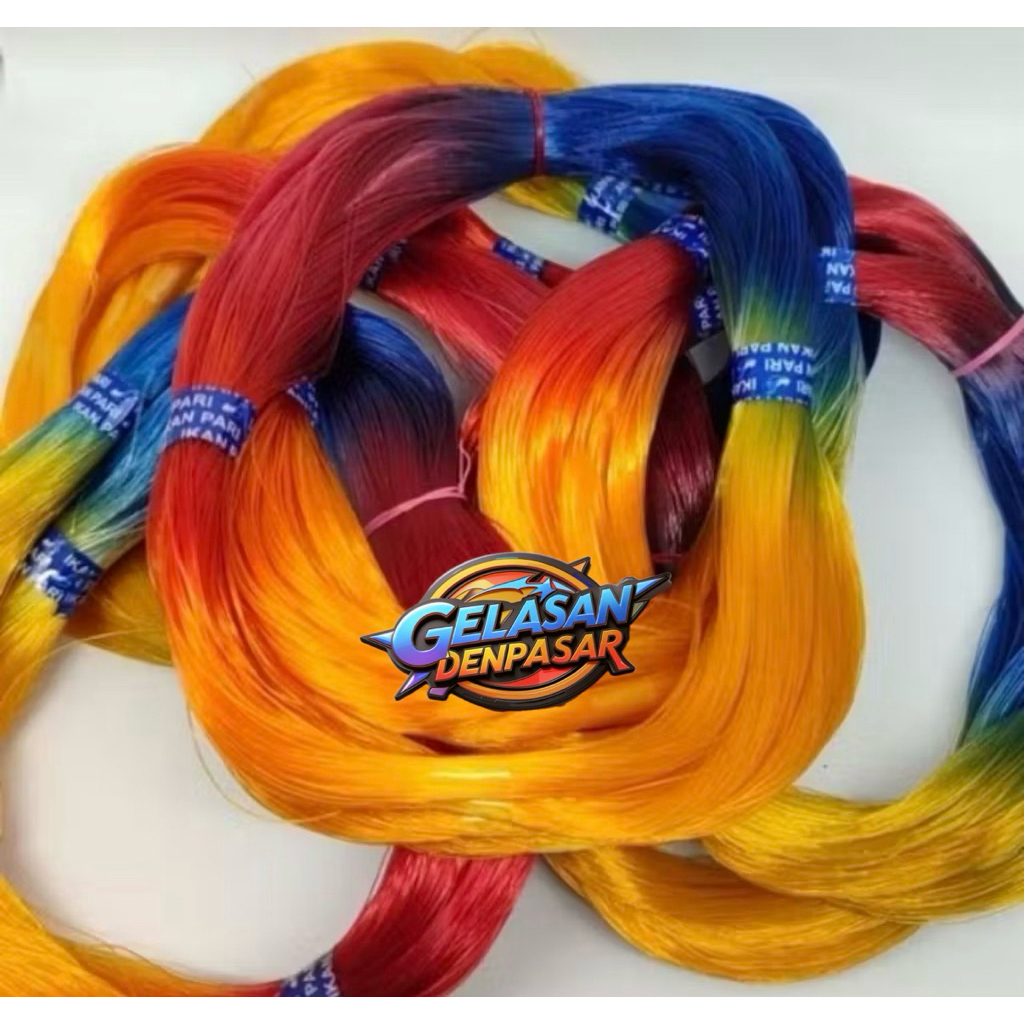 SENAR TALI BENANG DAMIL MAMBO BERWARNA WARNI RAINBOW & MERAH