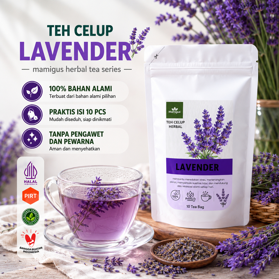 TEH CELUP BUNGA LAVENDER / Lavender Tea / Teh Herbal / Teh Seduh