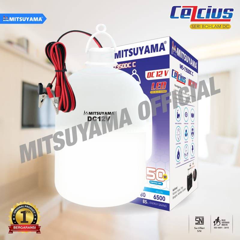 LAMPU BOHLAM LED AKI MITSUYAMA CELCIUS 5W 10W 20W 30W 40W 50W DC 12V JEPIT AKI KABEL 3M FULL SNI