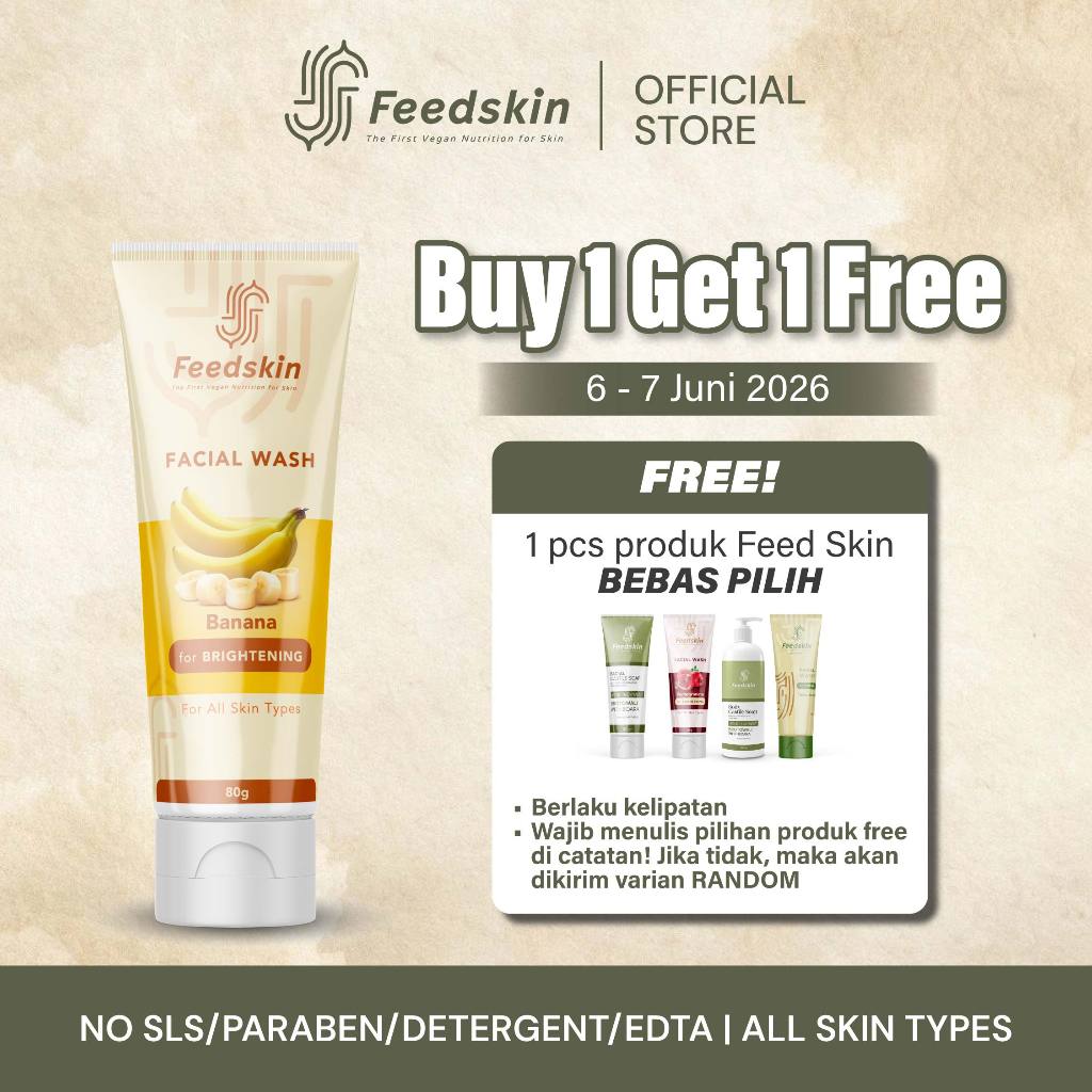 FEED SKIN Facial Wash Banana [For Brightening] | Sabun Pencerah Wajah