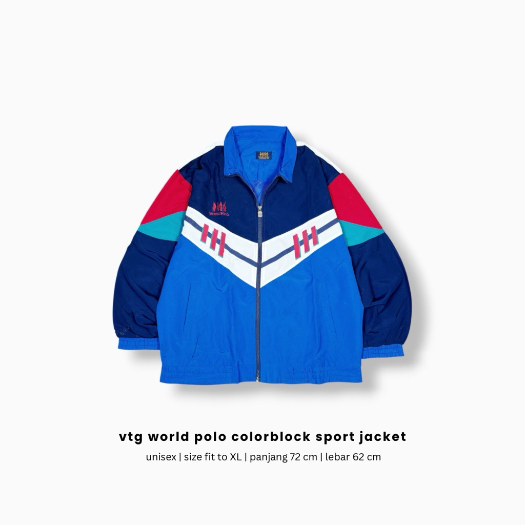 vintage world polo windbreaker sport jacket