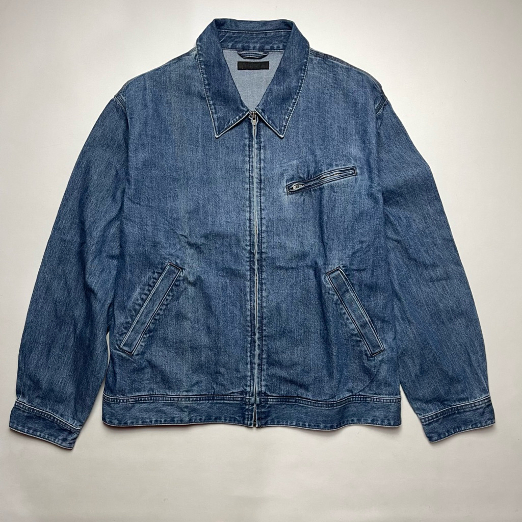 Uniqlo Zip Up Blouson - Denim - Work Jacket