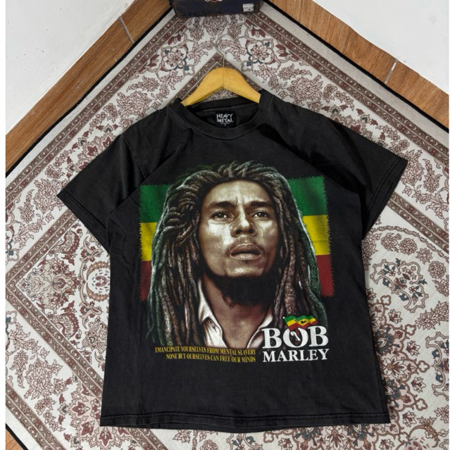 Tshirt Bob Marley Redemption Song Black Second