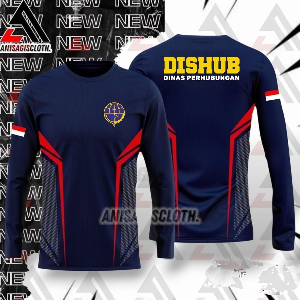 Kaos DISHUB Lengan Panjang || Kaos Jersey Olahraga DISHUB Lengan Panjang New