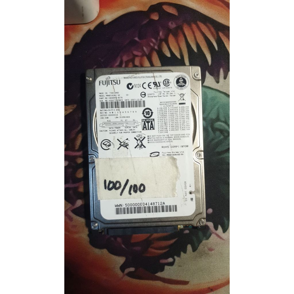 Harddisk Laptop Fujitsu 160GB SATA 2.5 Inch HDD Internal Bekas Normal 100%